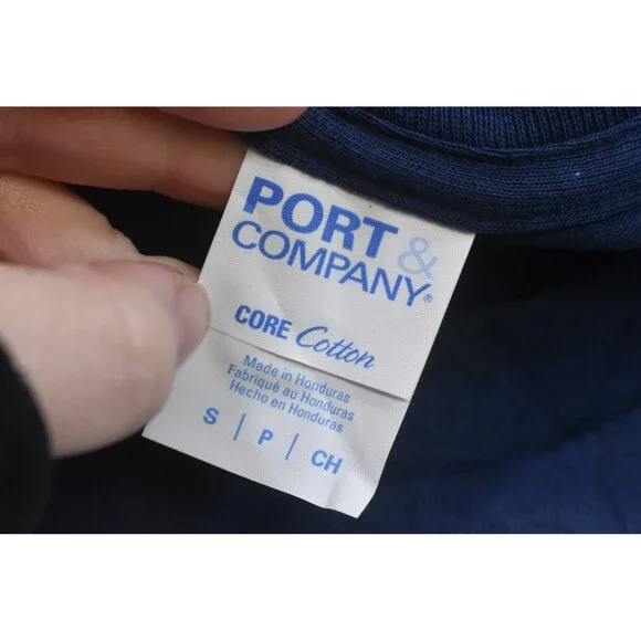 Lot of 18 Port & Company Core Cotton Blue Short Sleeve Pocket T-Shirts Mens S